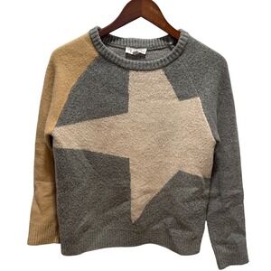 THML Womens Star Colorblock Knit‎ Sweater Gray Small